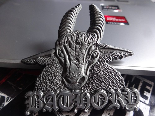 Bathory metal pin badge black - metal,